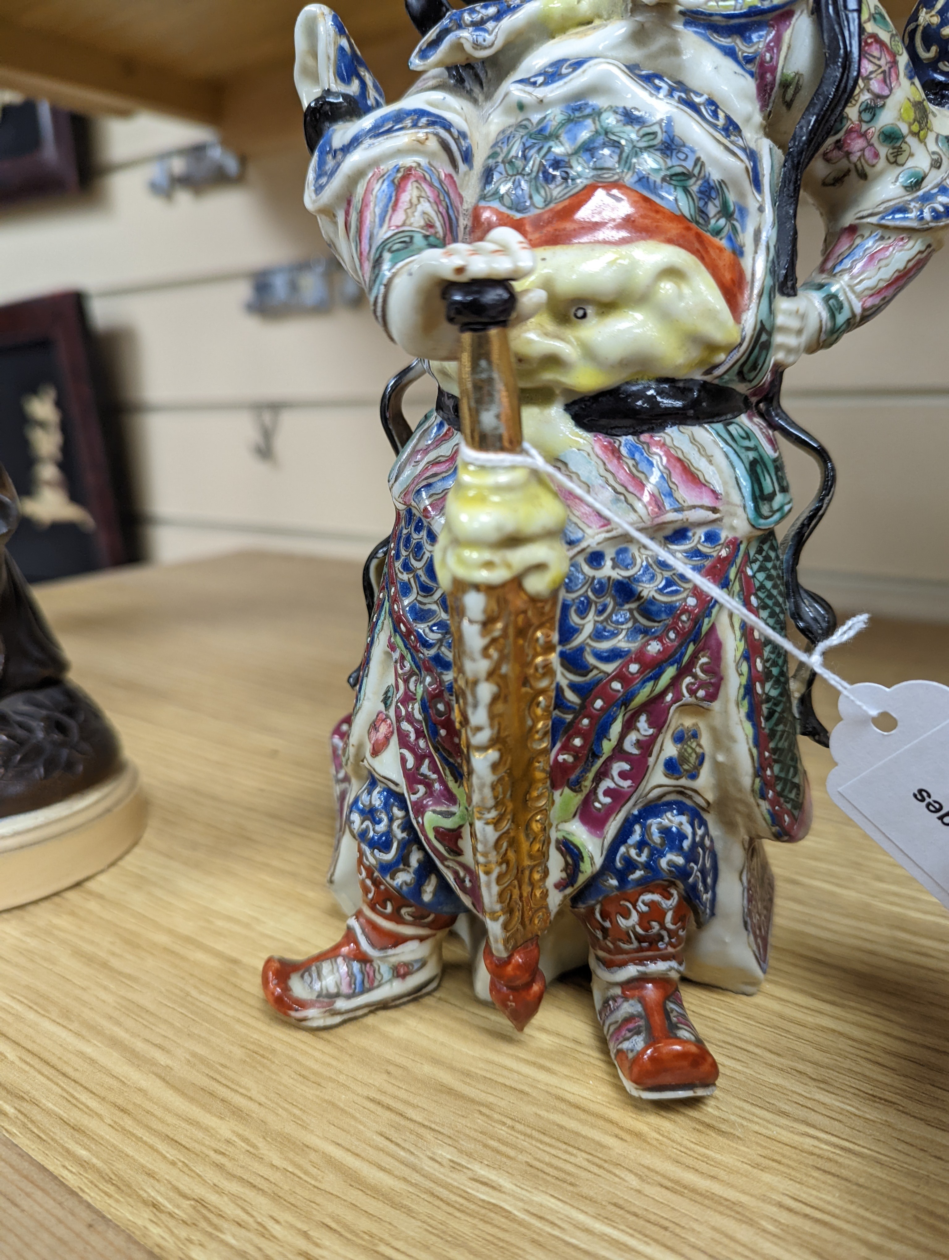 A Chinese enamelled porcelain figure of a General, Republic period, 26cm